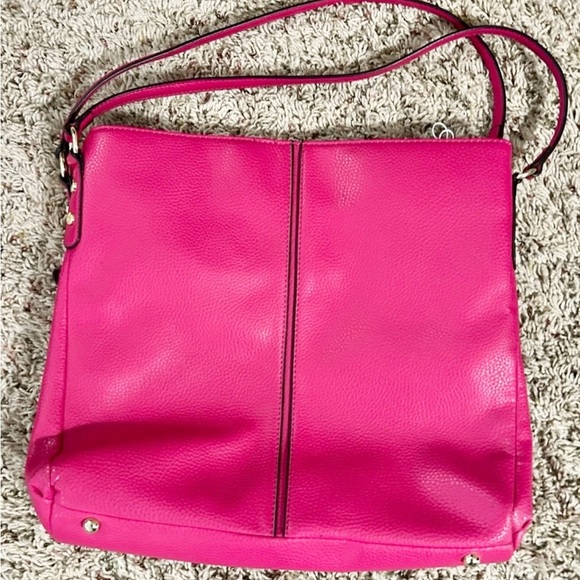 Anne Klein bag pebbled leather shoulder purse Kickstart azalea color - Picture 3 of 5